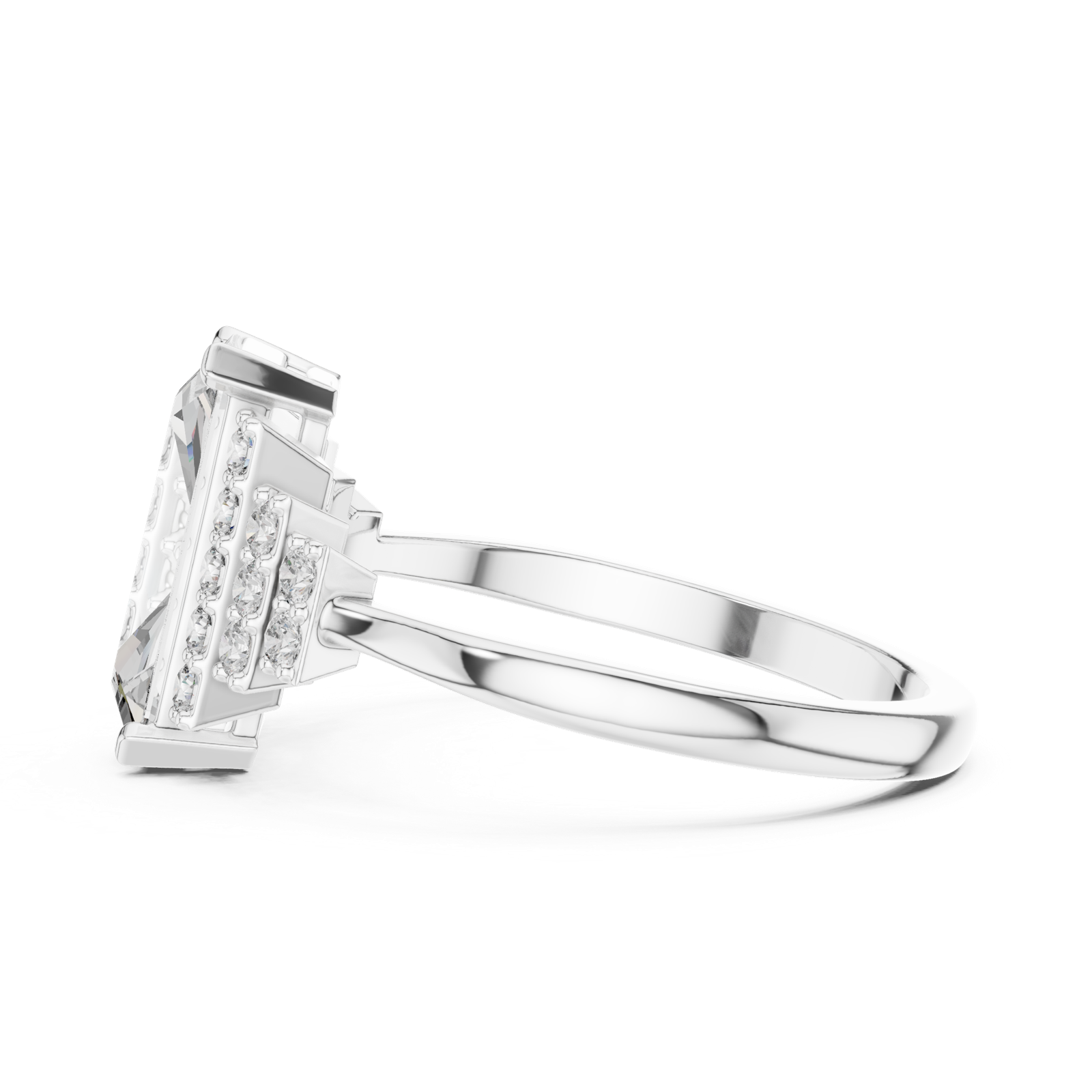 Gold Ring 00001L (40), White Gold, view 3