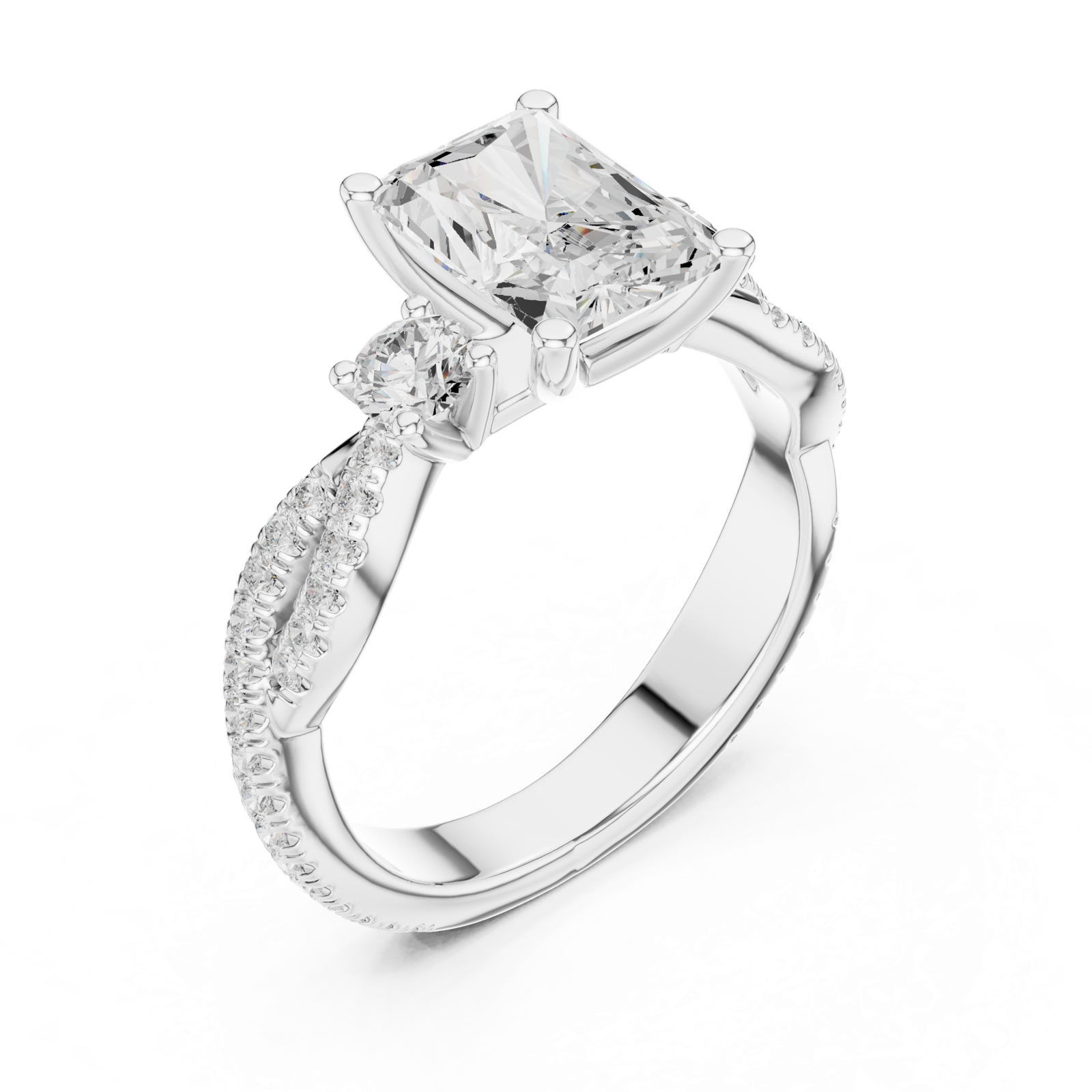 Gold Ring DDLR-1039, White Gold, view 2