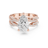 Gold Ring DDLR-300, Pear center stone, Rose Gold, view 4