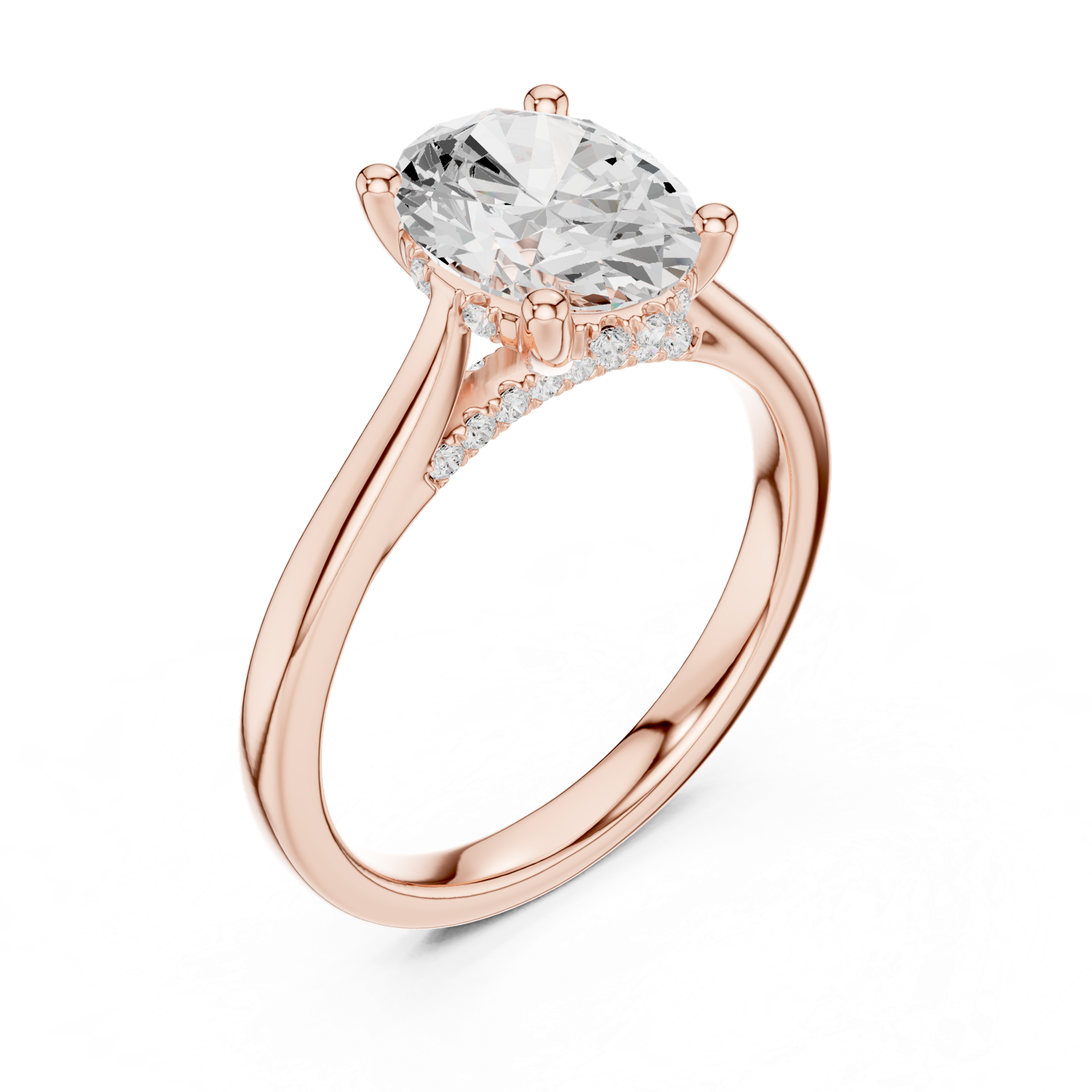 Gold Ring DDLR-986, Rose Gold, view 2
