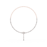 14K Solid Gold Lab Diamond Tennis Necklace, Rose Gold