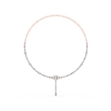 14K Solid Gold Lab Diamond Tennis Necklace, Rose Gold