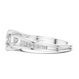 Gold Ring, Cushion center stone, White Gold, view 3