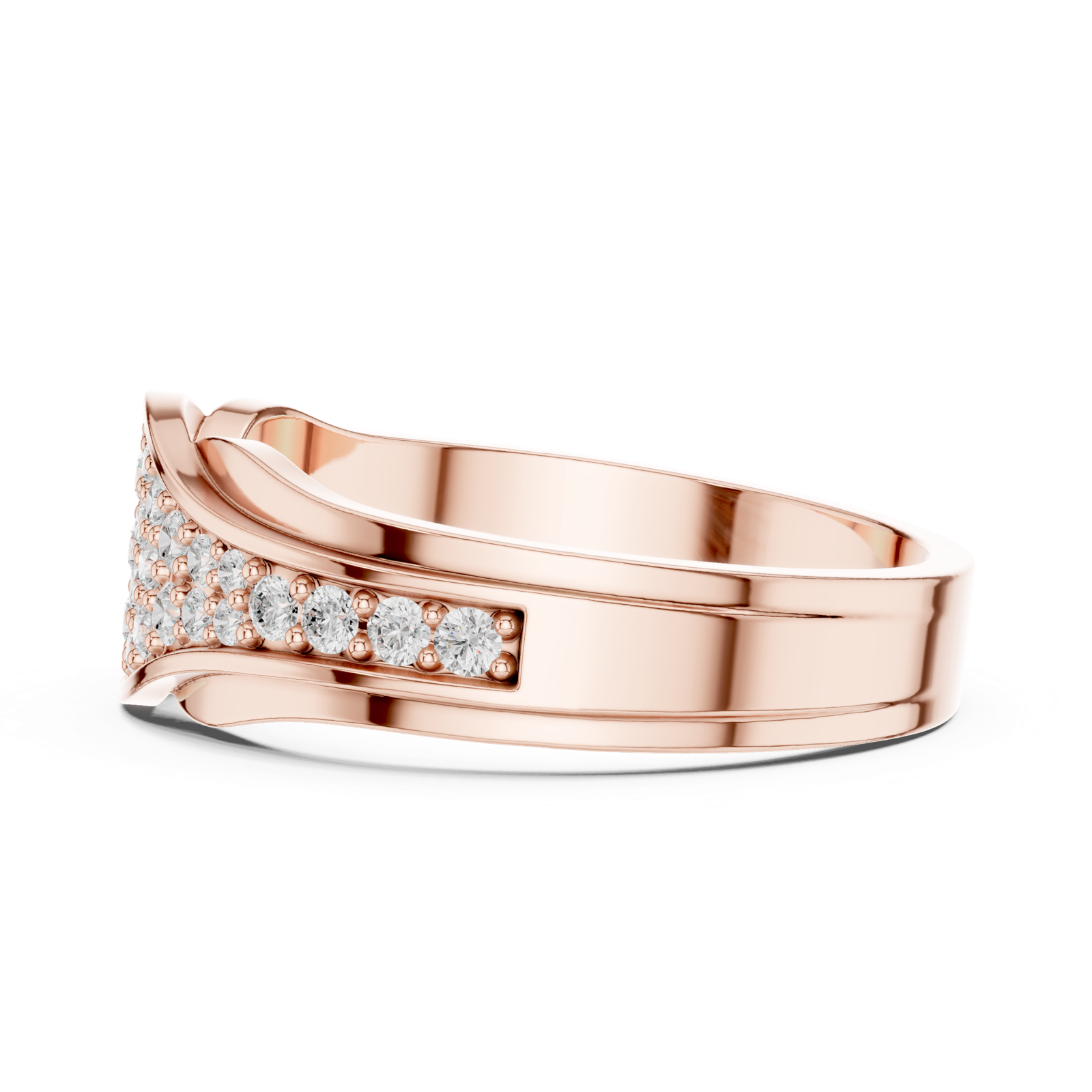 Gold Ring DDLR-456, Rose Gold, view 3