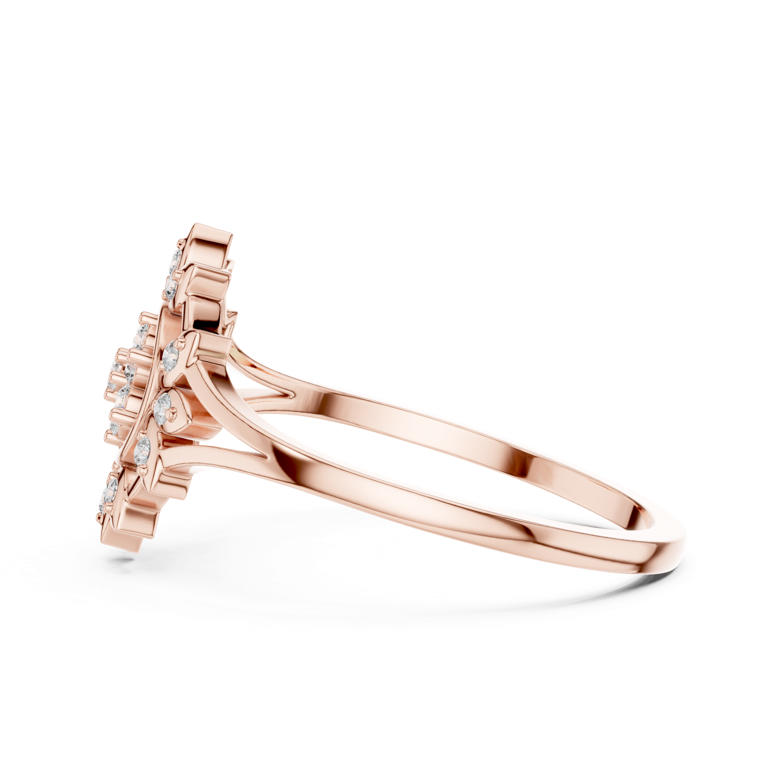 Gold Ring DR-6279, Rose Gold, view 3
