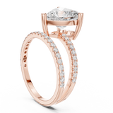 Gold Jewelry L35-39, Heart center stone, Rose Gold, view 1