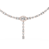 14K Solid Gold Lab Diamond Tennis Necklace, Rose Gold, view 4