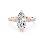 Gold Ring DDLR-039, Marquise center stone, Rose Gold, view 4