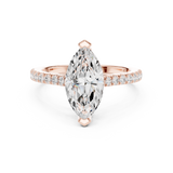 Gold Ring DDLR-039, Marquise center stone, Rose Gold, view 4