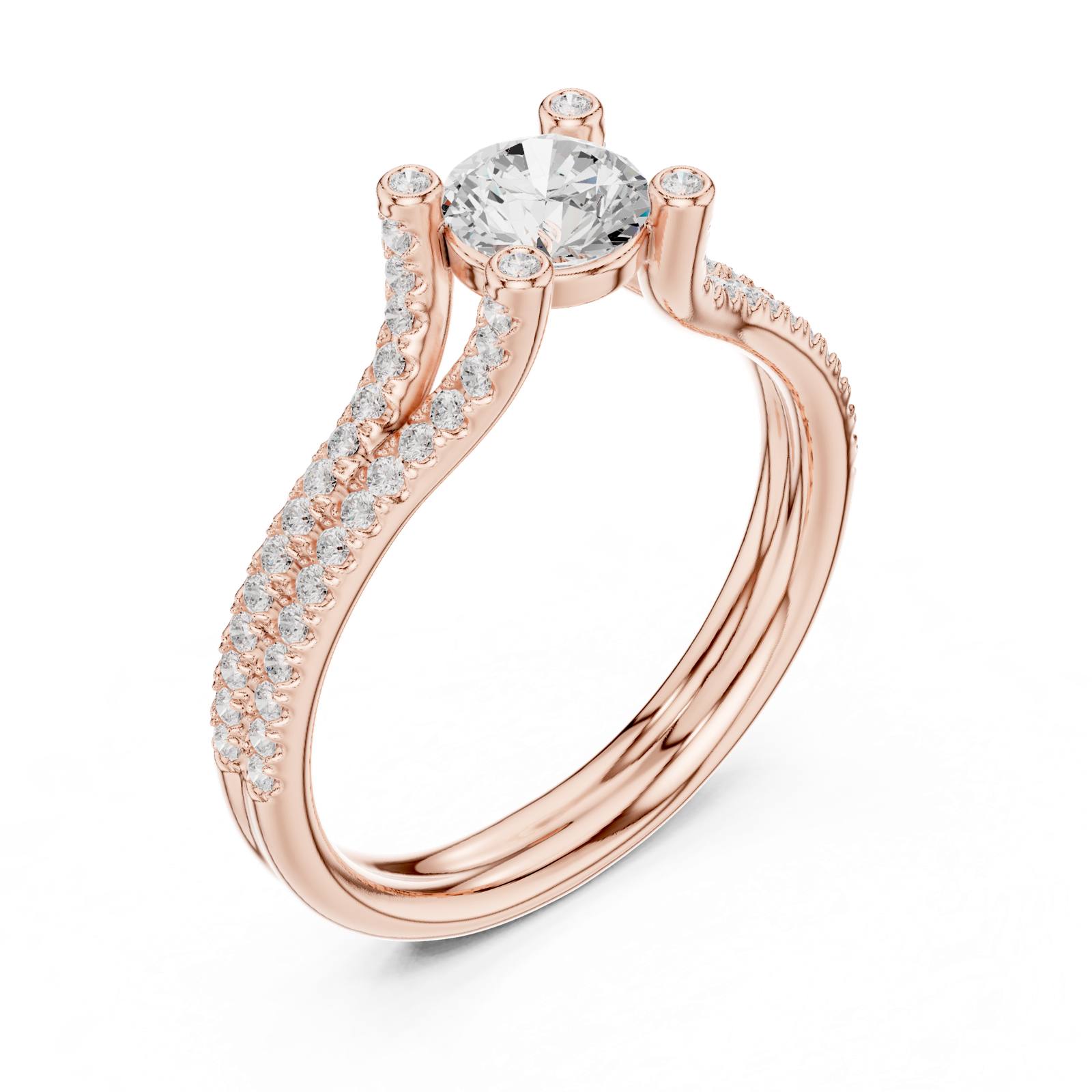 Gold Ring LR-0343, Rose Gold, view 2