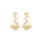 14K Solid Gold Lab Diamond Cluster Earrings, Yellow Gold