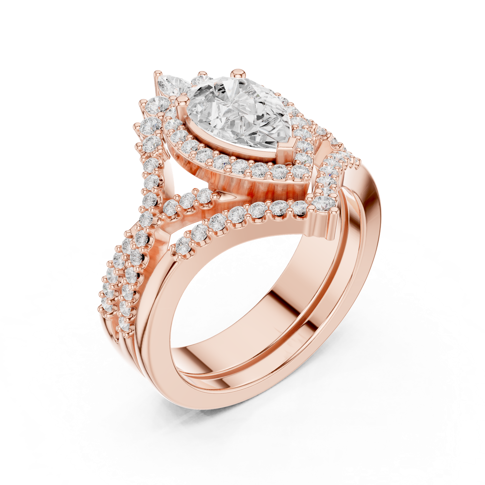 Gold Ring DDLR-353, Rose Gold, view 2