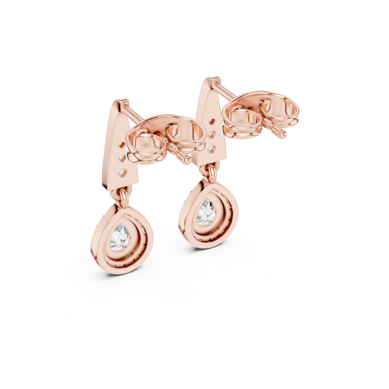 Gold Earrings 3-10015E_112, Rose Gold, view 3