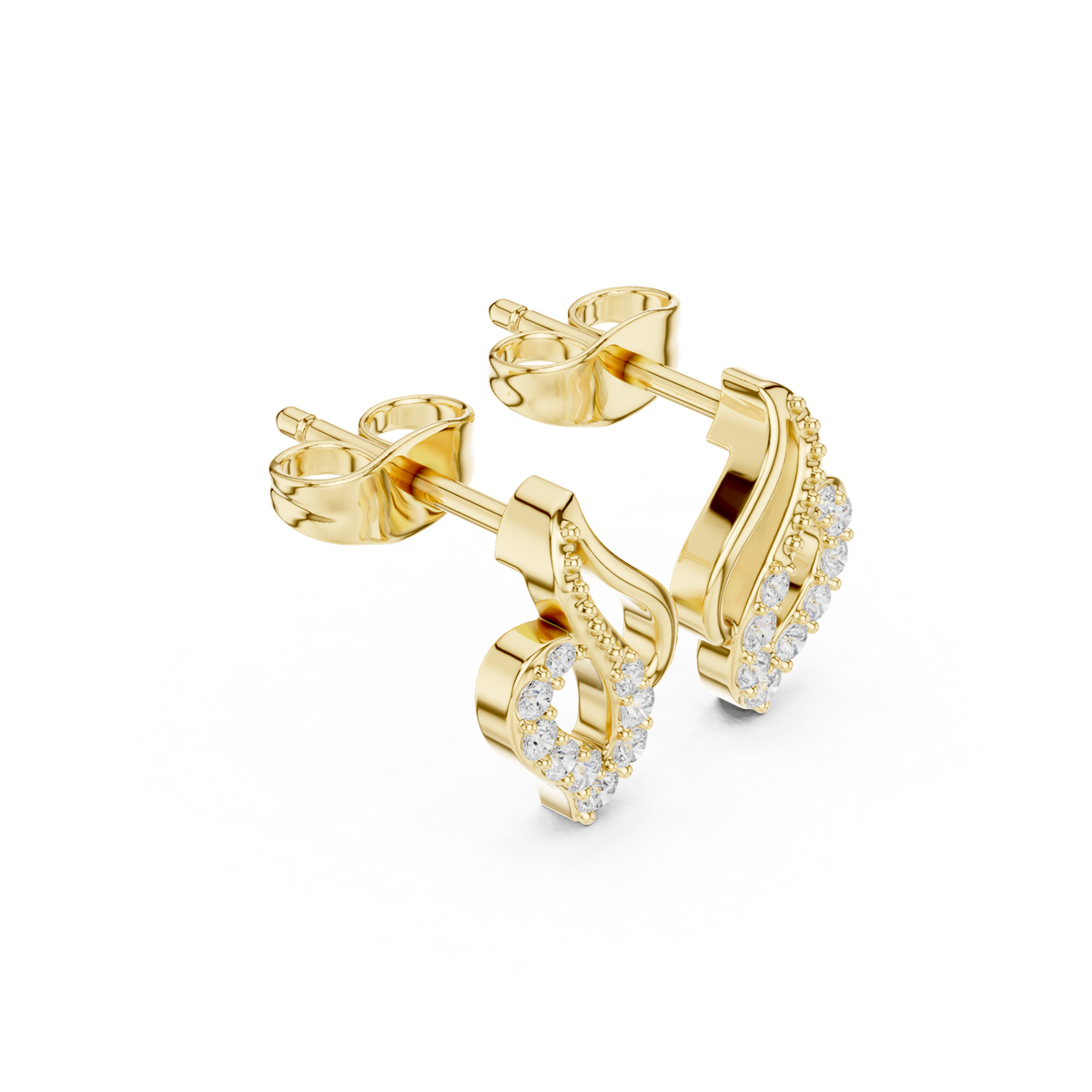 Gold Earrings SBER(22), Yellow Gold, view 1