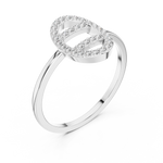 Gold Ring DR-6316, White Gold, view 2