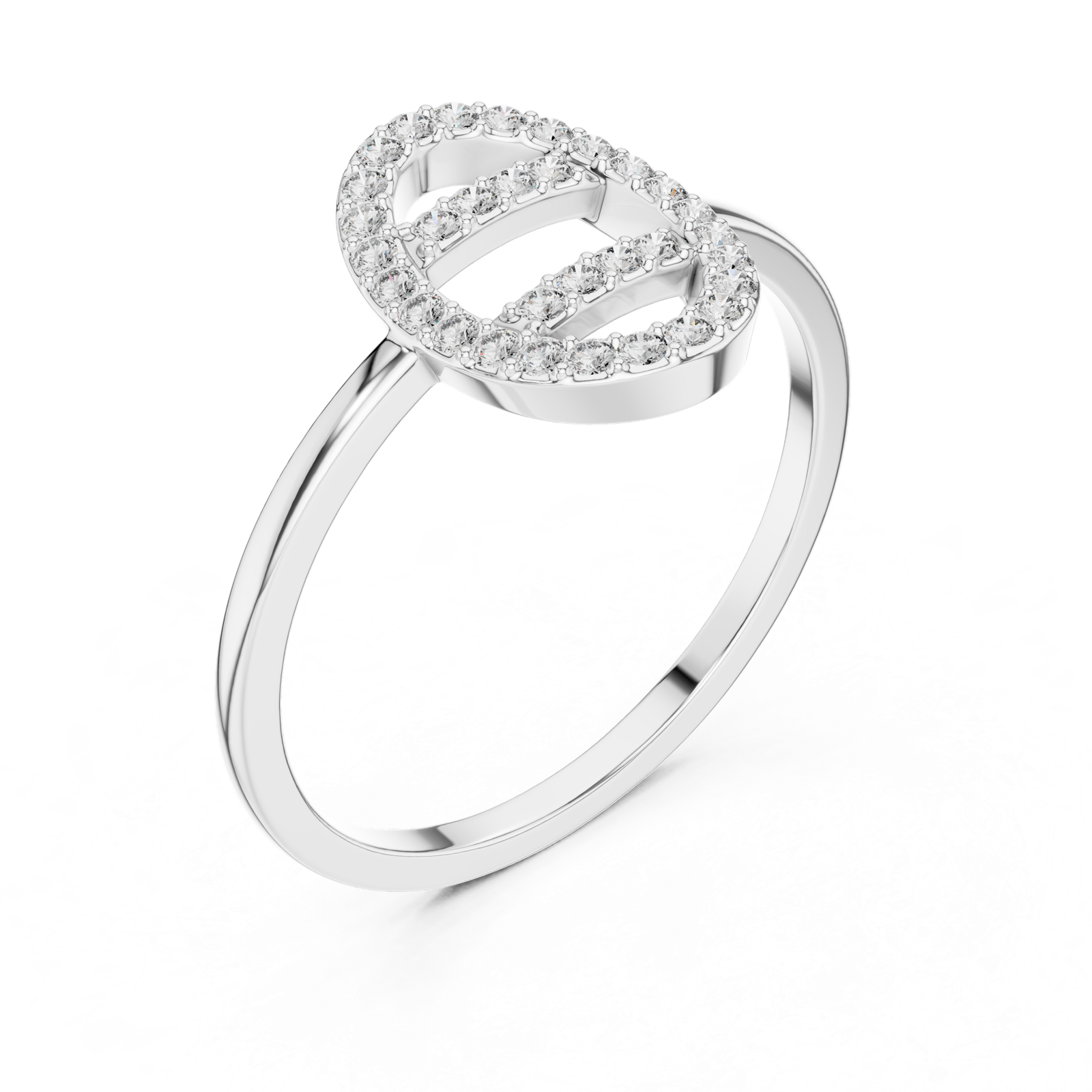 Gold Ring DR-6316, White Gold, view 2