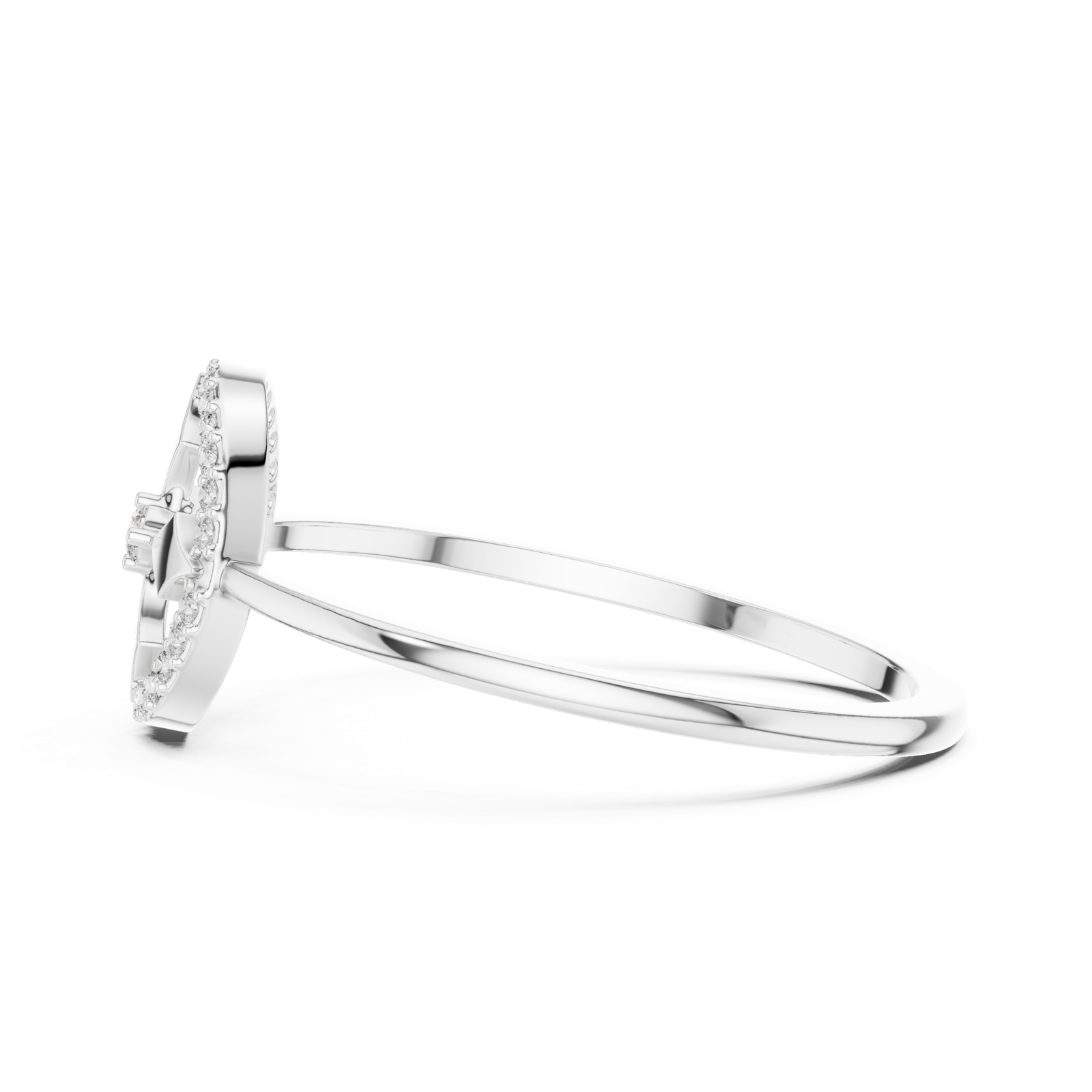 Gold Ring DR-6154, White Gold, view 3