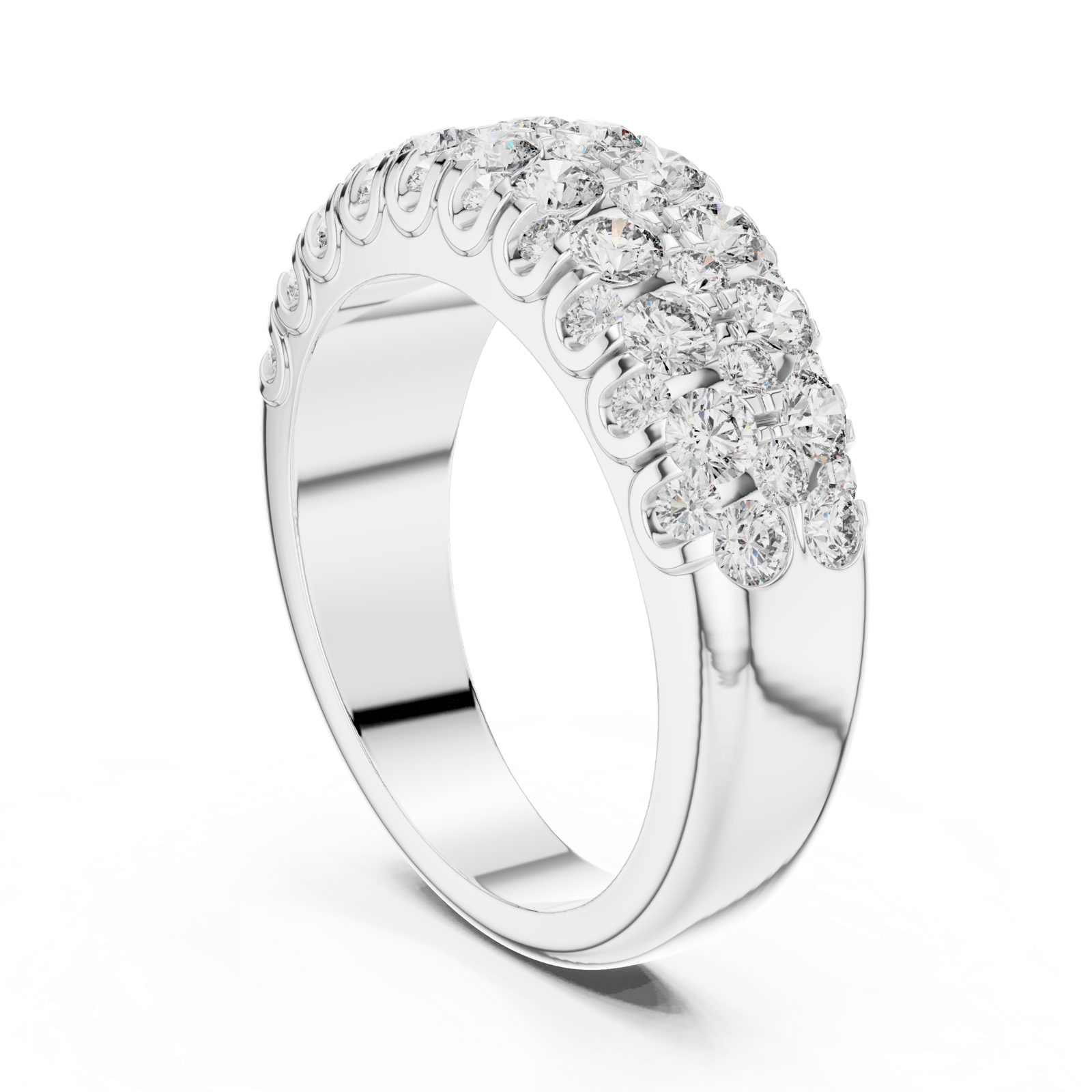 Gold Ring L03-01, White Gold, view 1