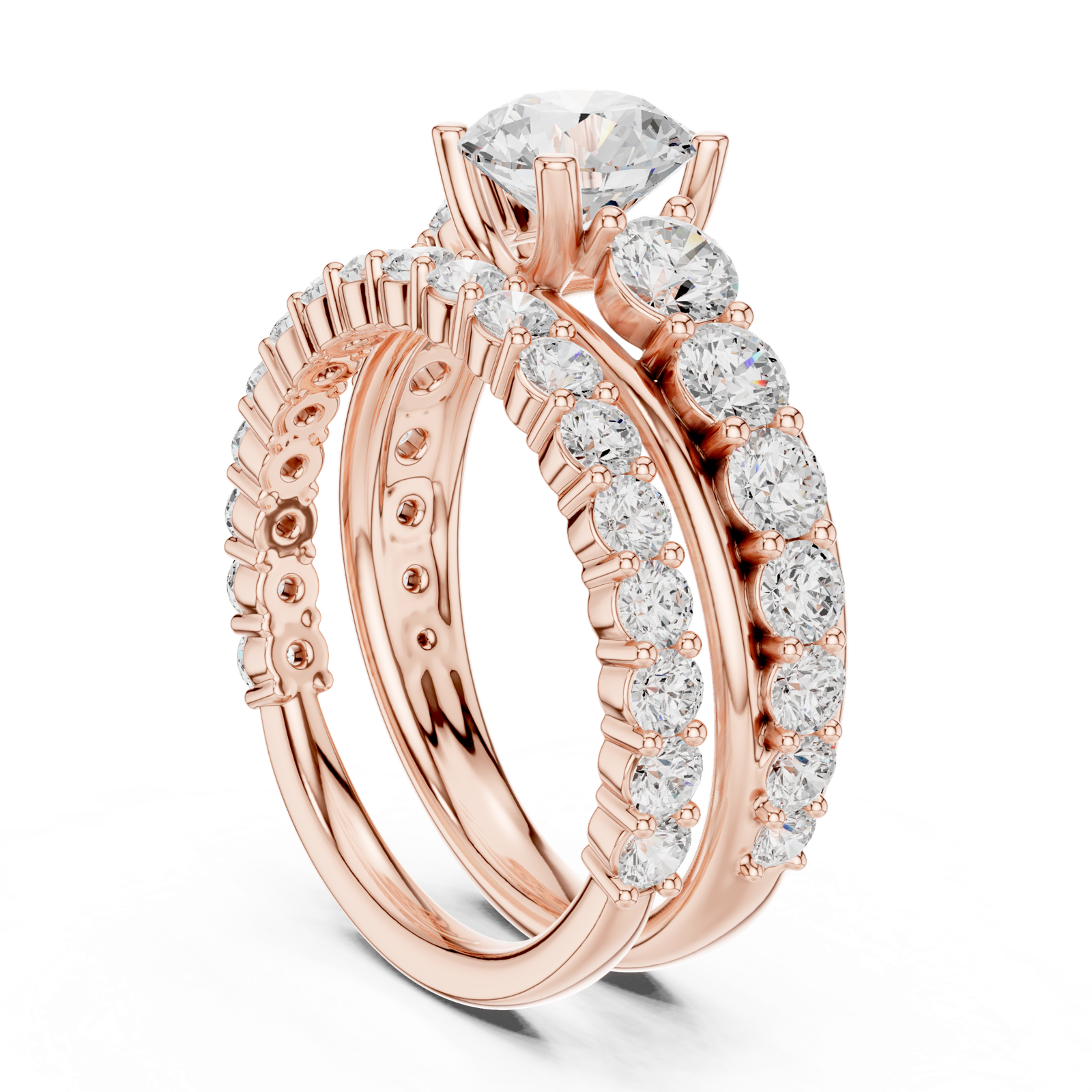 Gold Ring DDLR-295, Rose Gold, view 1