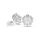 Gold Earrings AGDER-299-RPT, White Gold, view 1