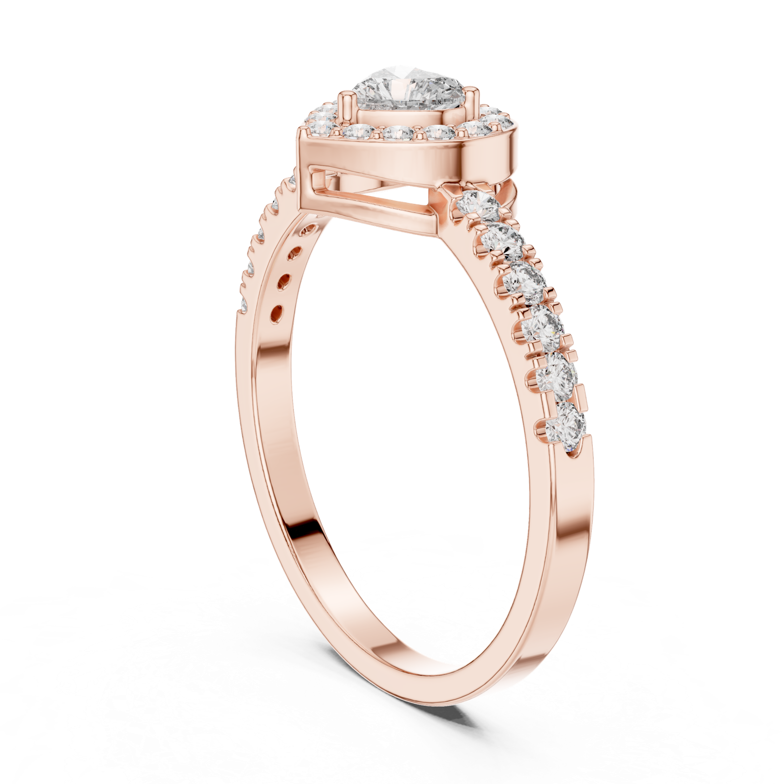 Gold Ring HLR-04, Rose Gold, view 1