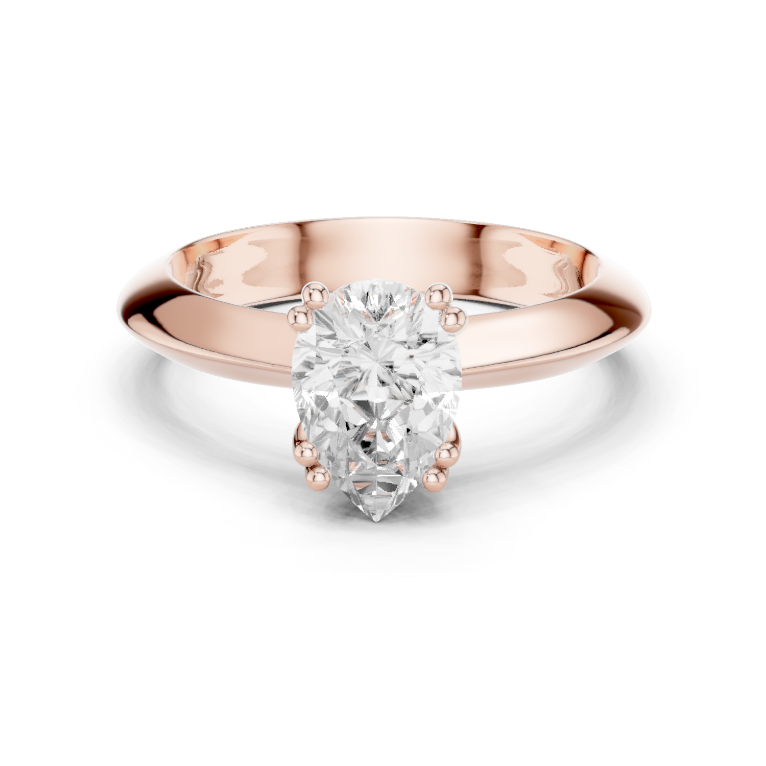 Gold Jewelry L36-8, Pear center stone, Rose Gold