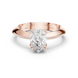 Gold Jewelry L36-8, Pear center stone, Rose Gold
