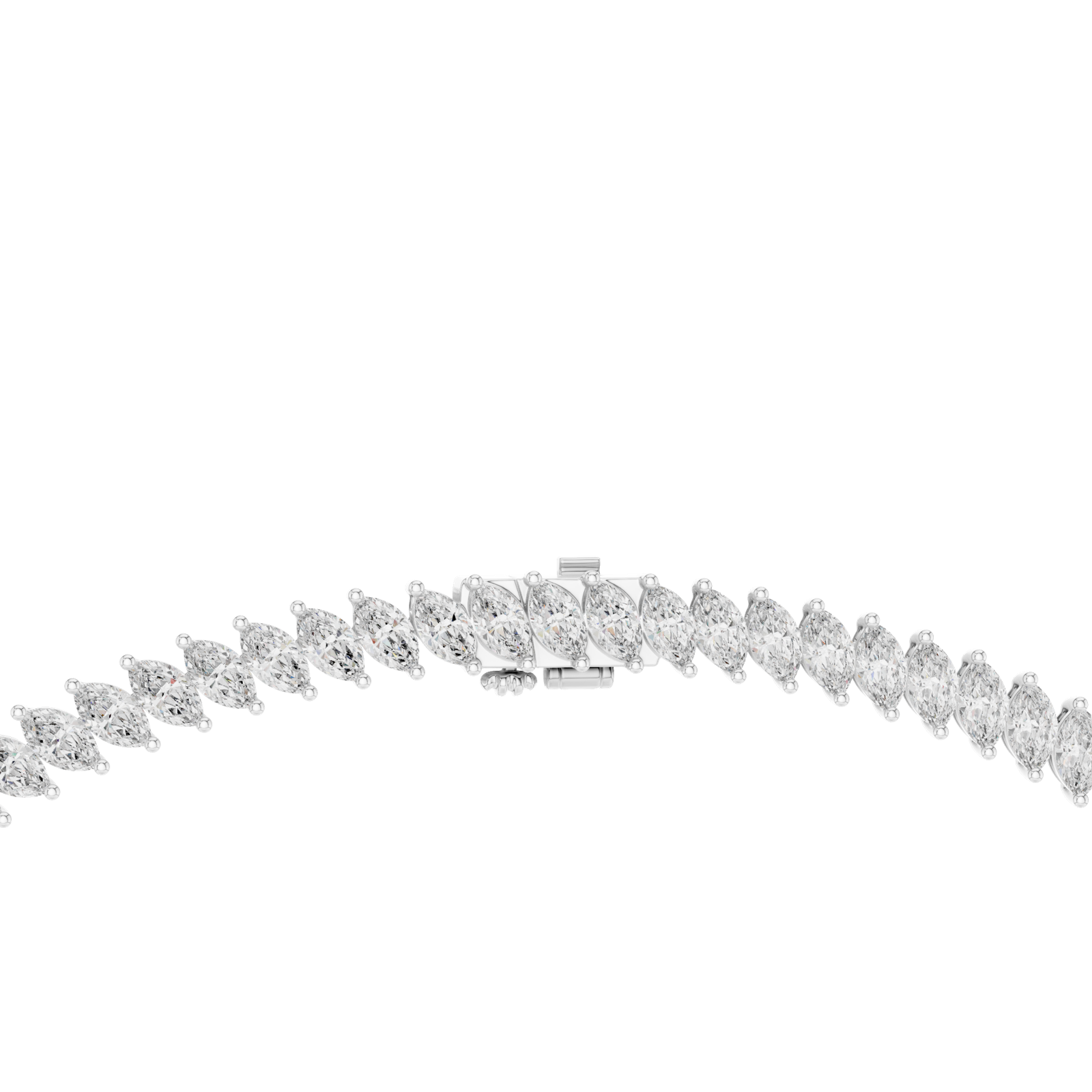 14K Solid Gold Lab Diamond Tennis Necklace, White Gold, view 4