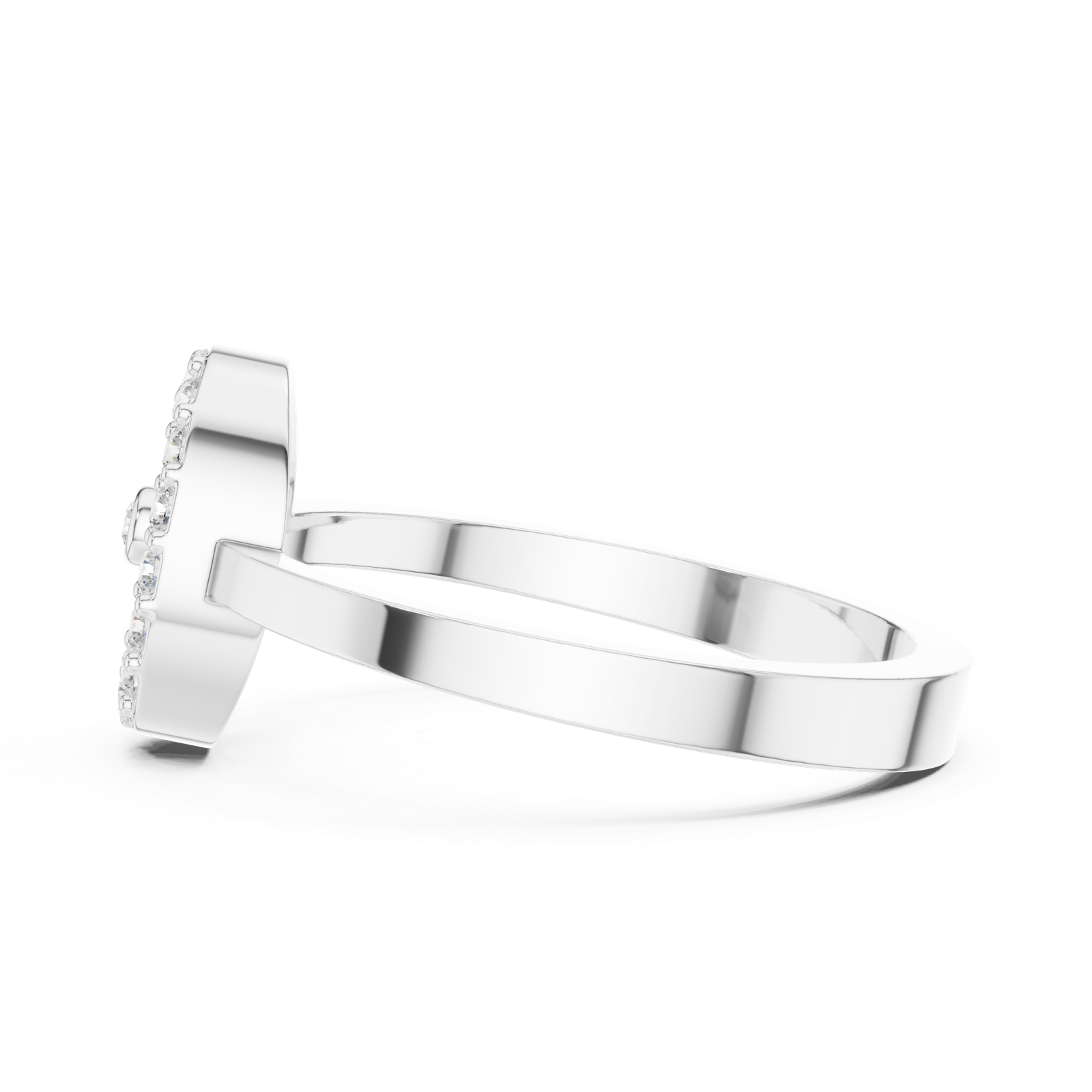 Gold Ring R28, White Gold, view 3