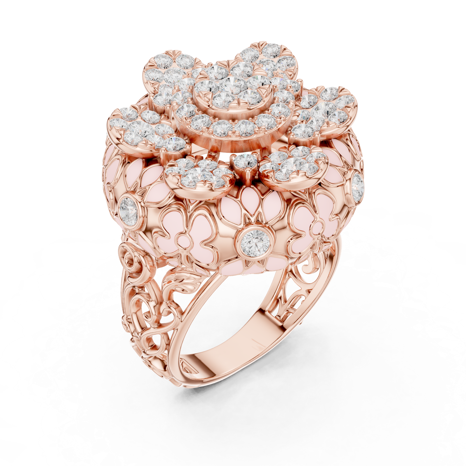 Gold Ring DDLR-767, Rose Gold, view 2