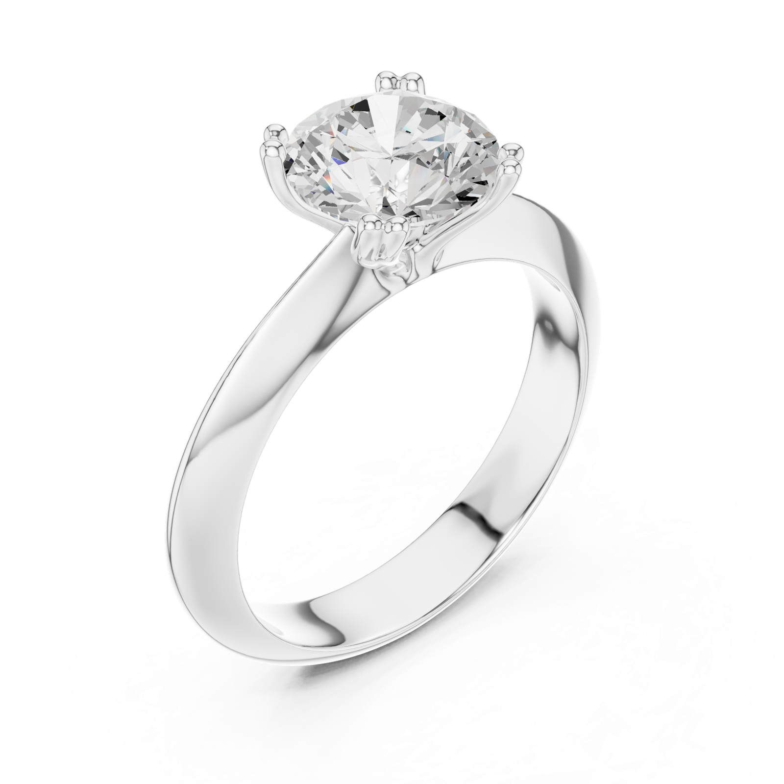 Gold Jewelry L36-8, Round center stone, White Gold, view 2