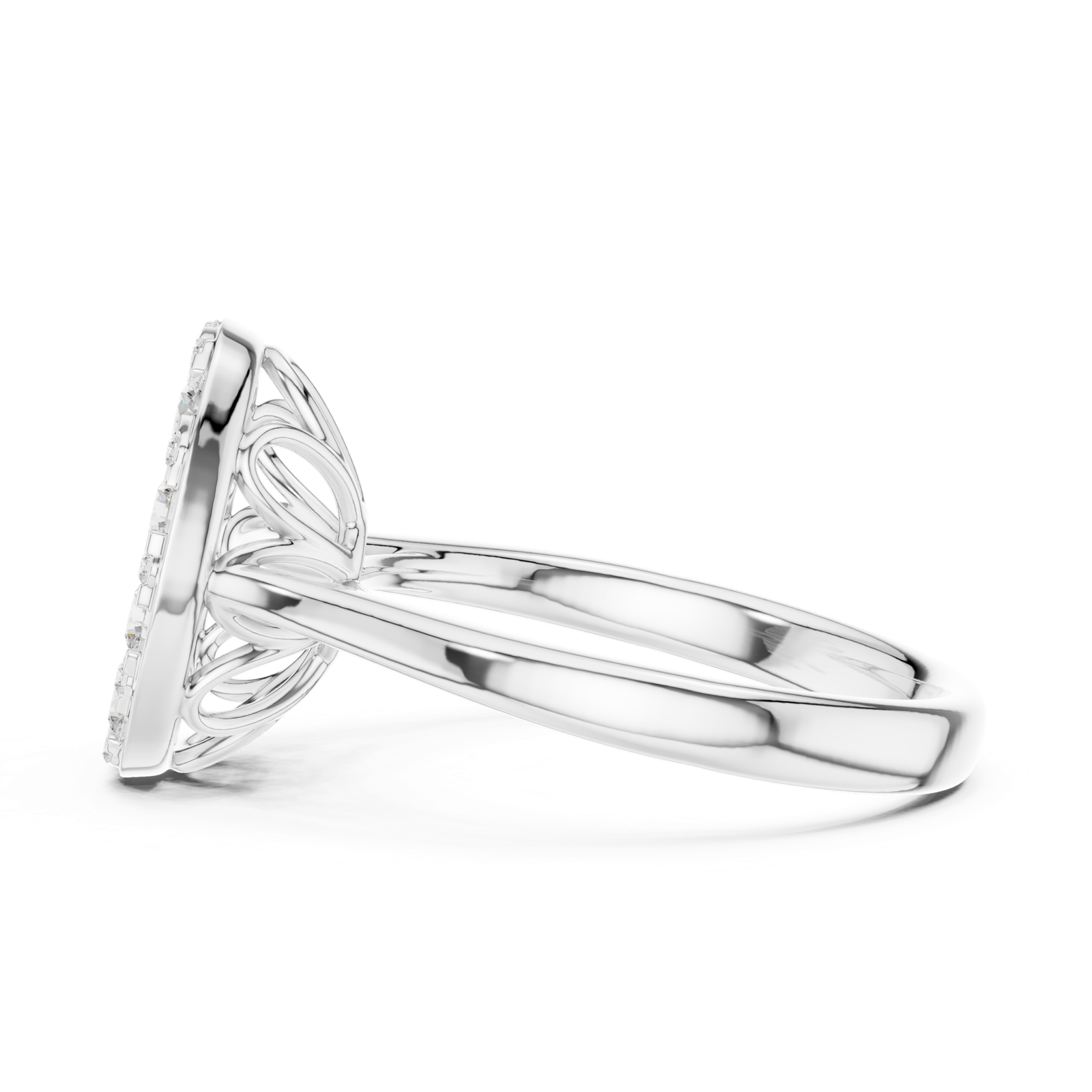 Gold Ring DDLR-783, White Gold, view 3
