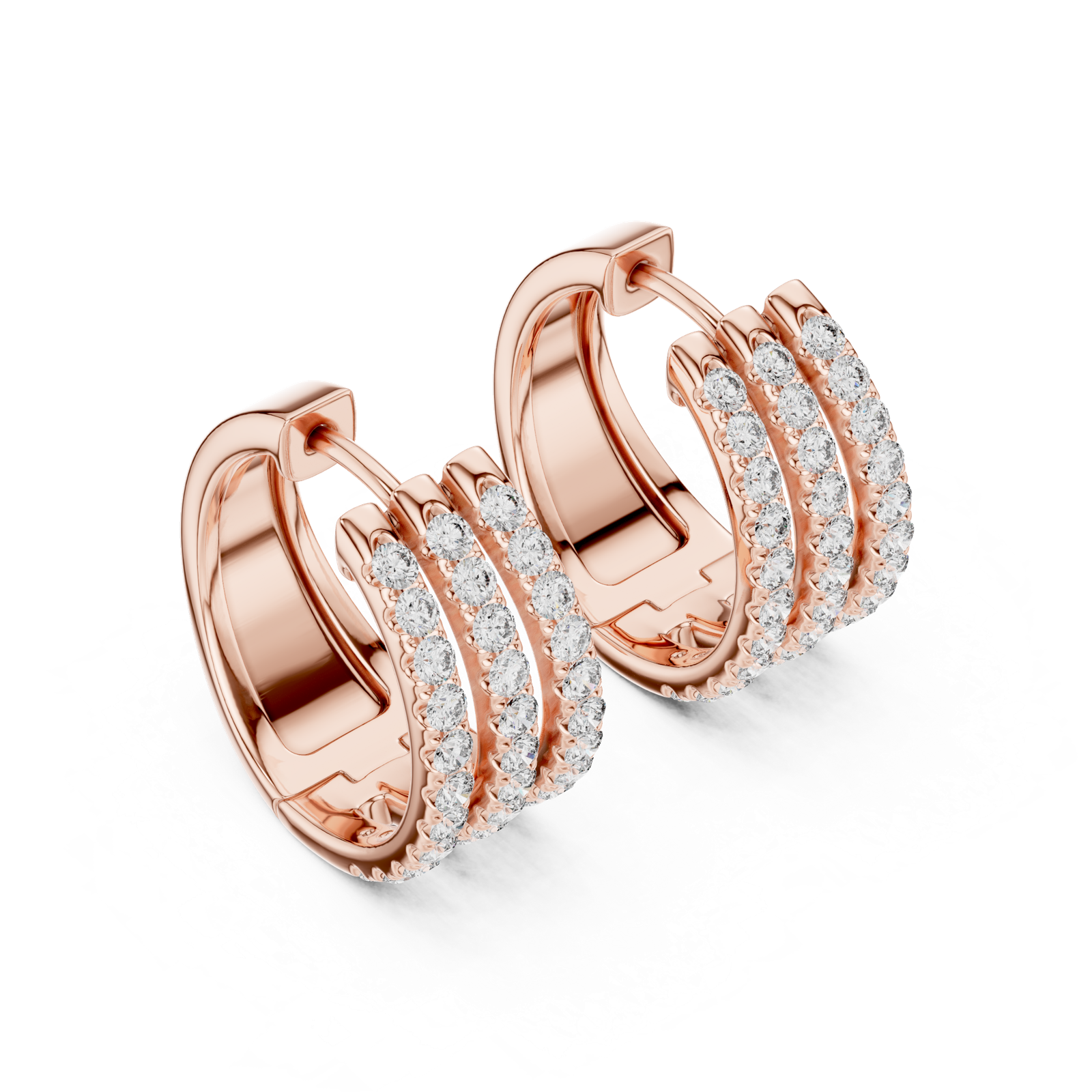 Gold Earrings GER-0382, Rose Gold, view 2