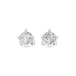 14K Solid Gold Lab Diamond Stud Earrings, White Gold, view 4