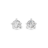 14K Solid Gold Lab Diamond Stud Earrings, White Gold, view 4