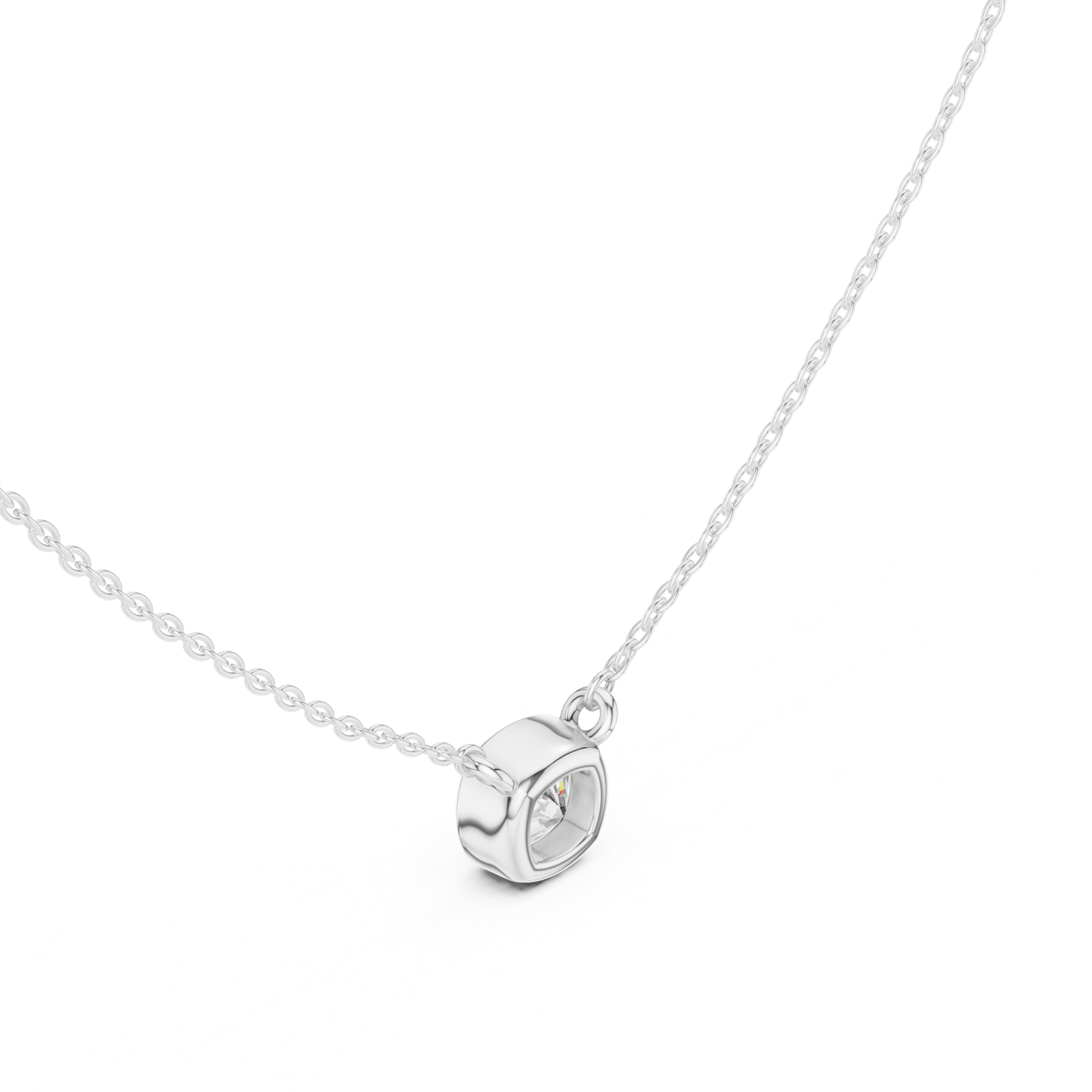 Gold Jewelry, Cushion center stone, White Gold, view 2