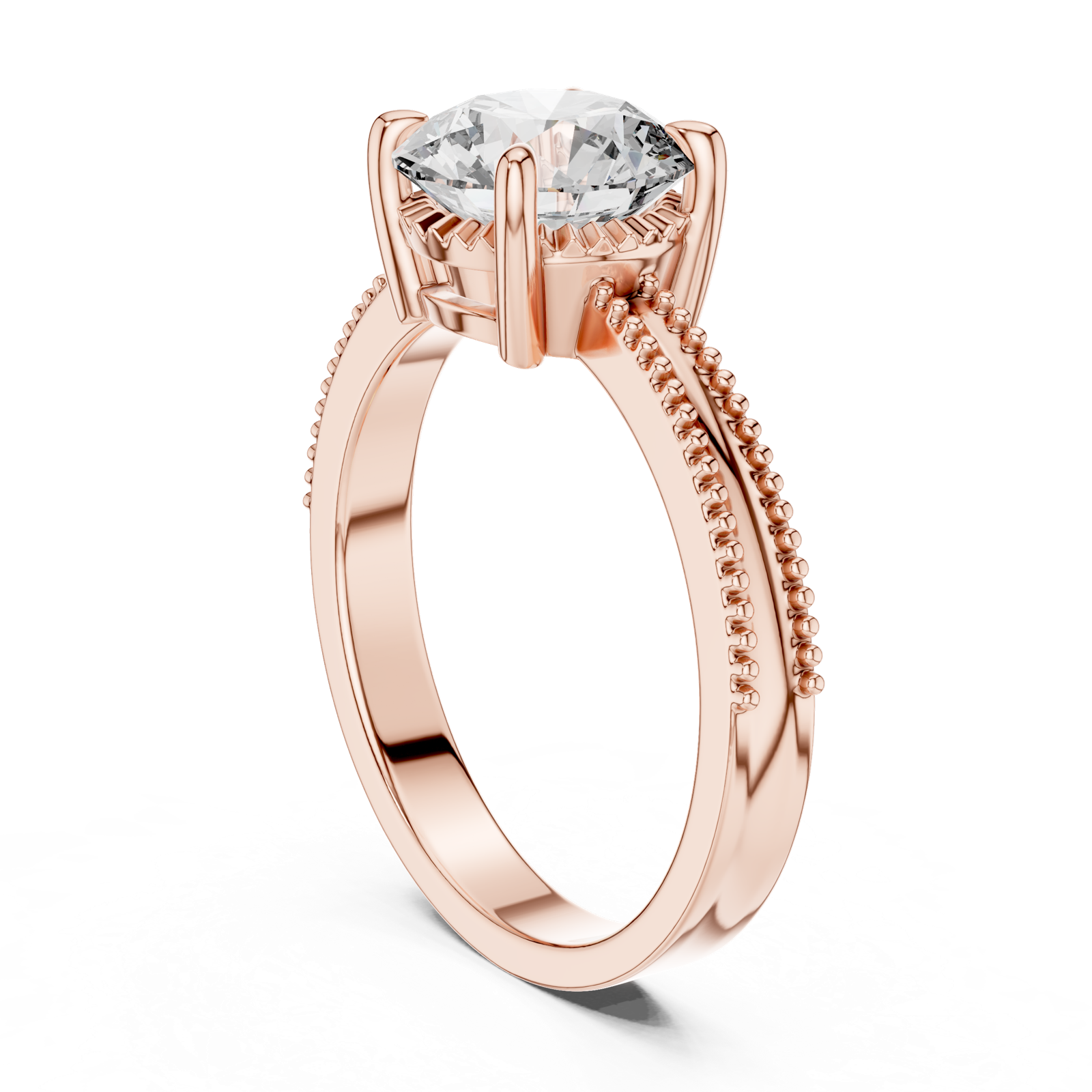 Gold Ring LR-0024, Rose Gold, view 1