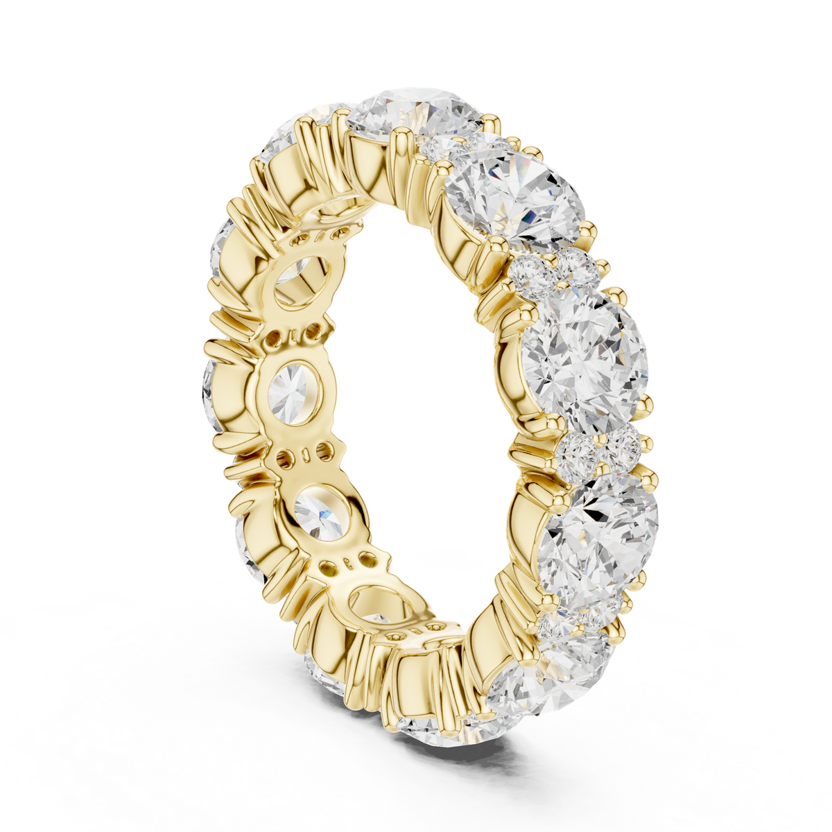14K Solid Gold Lab Diamond Eternity Ring, Yellow Gold, view 1