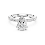 Gold Ring DDLR-161, Pear center stone, White Gold, view 4