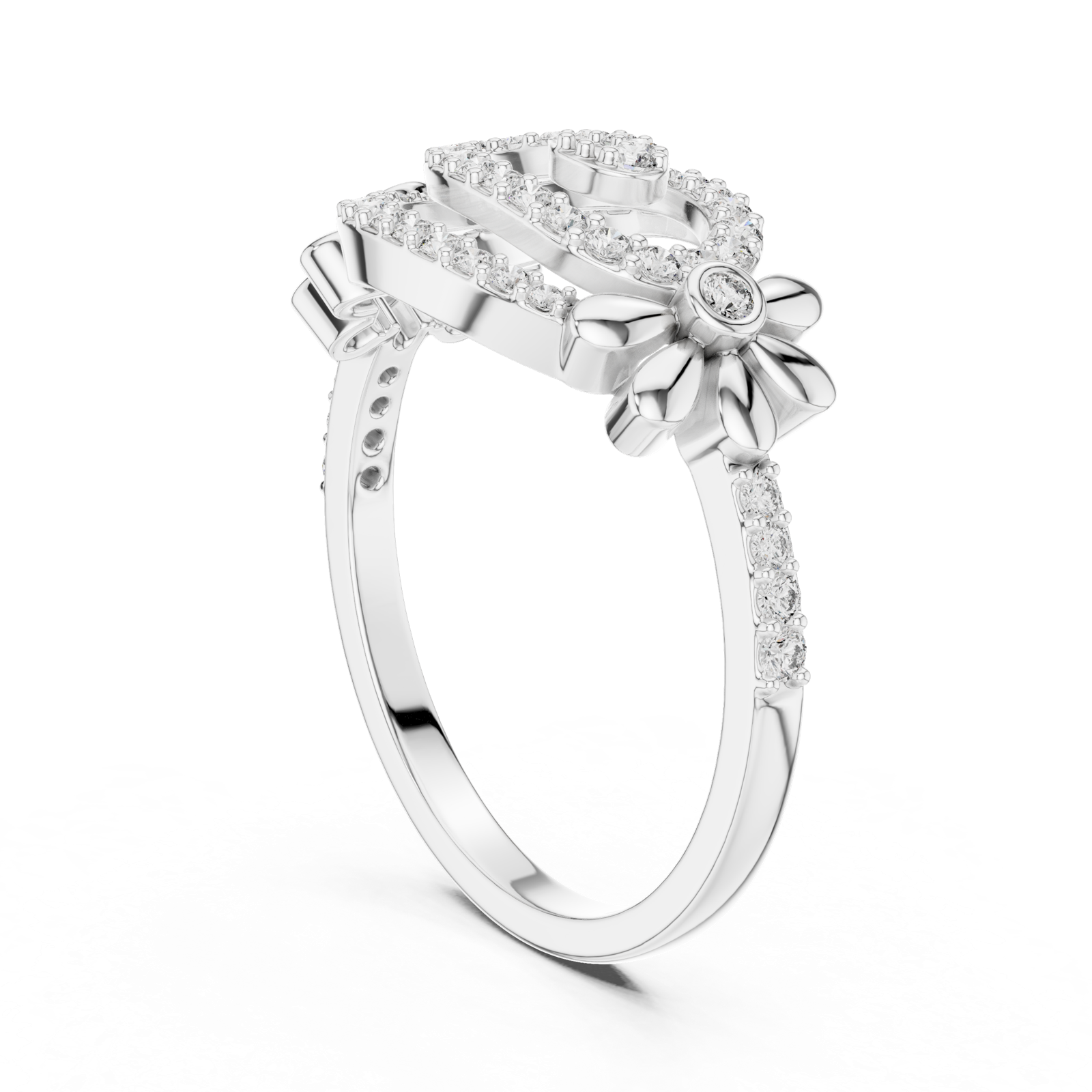 Gold Ring LR-01 (59), White Gold