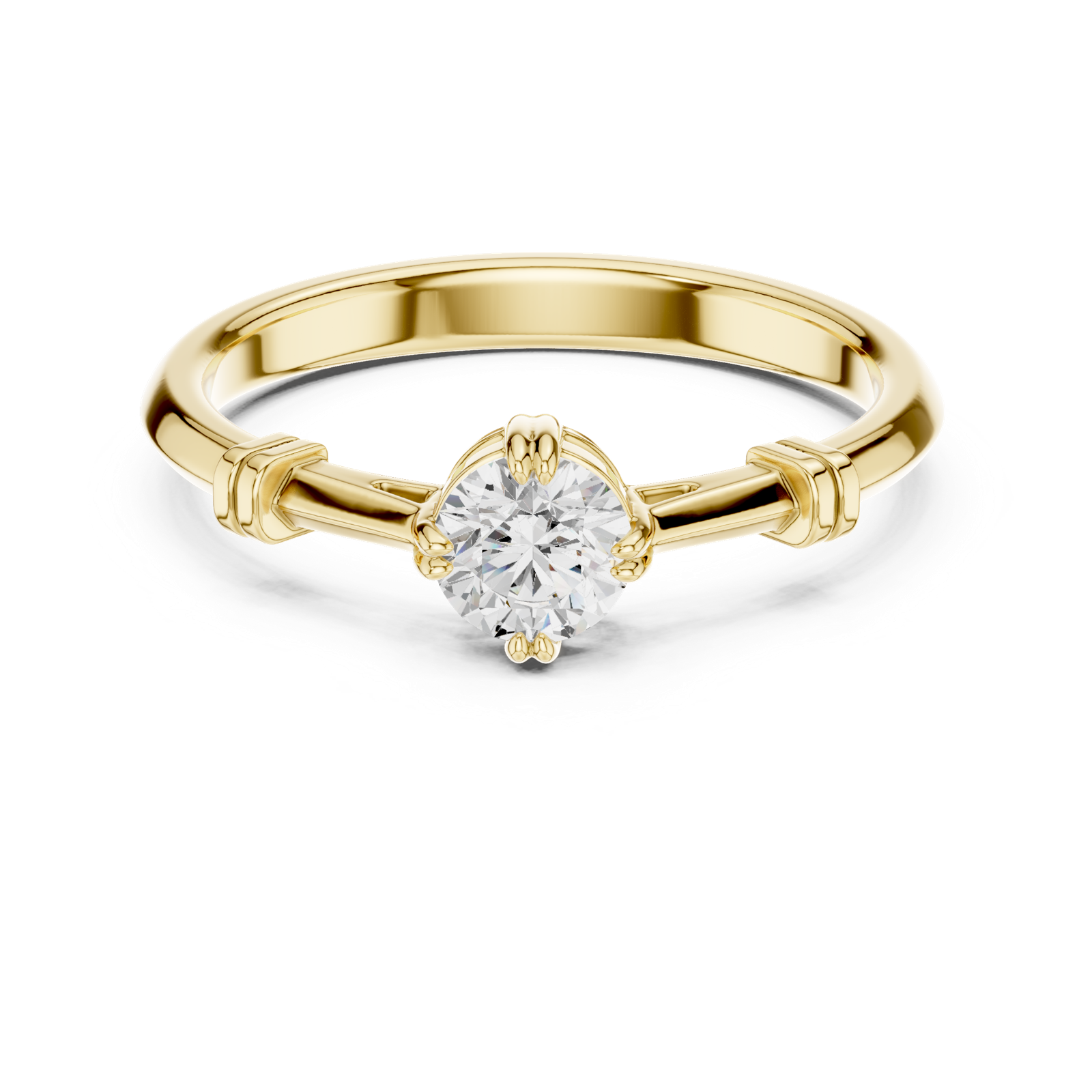 Gold Ring DDLR-796, Yellow Gold, view 4