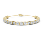 14K Solid Gold Lab Diamond Bracelet, Yellow Gold