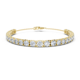 14K Solid Gold Lab Diamond Bracelet, Yellow Gold