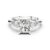Gold Jewelry L35-66, Radiant center stone, White Gold