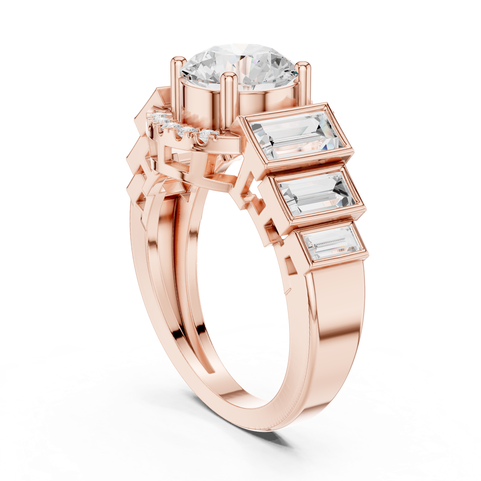 Gold Ring DDLR-323, Rose Gold, view 1