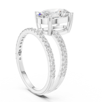 Gold Jewelry L35-39, Oval center stone, White Gold, view 1