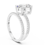Gold Jewelry L35-39, Oval center stone, White Gold, view 1