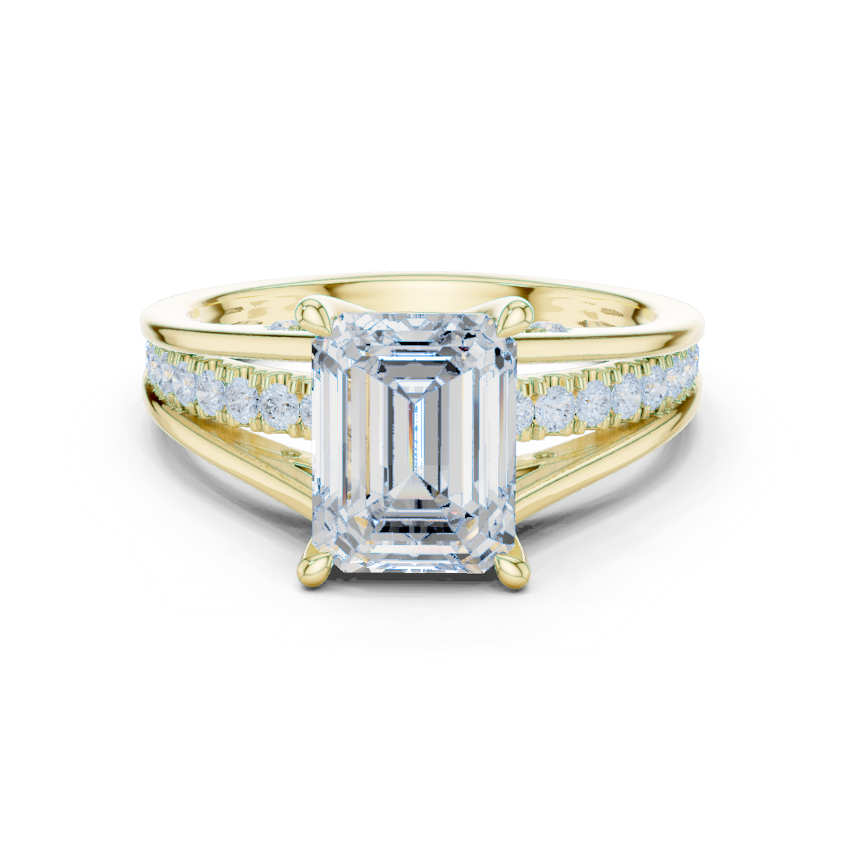 14K Solid Gold Lab Diamond Twist Ring, Yellow Gold