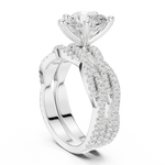Gold Ring DDLR-300, Heart center stone, White Gold, view 1