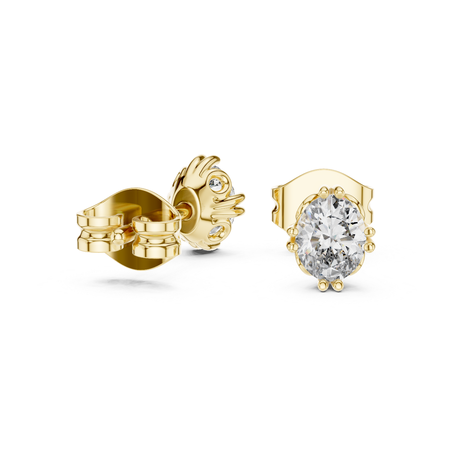 Gold Earrings GER-0365, Yellow Gold
